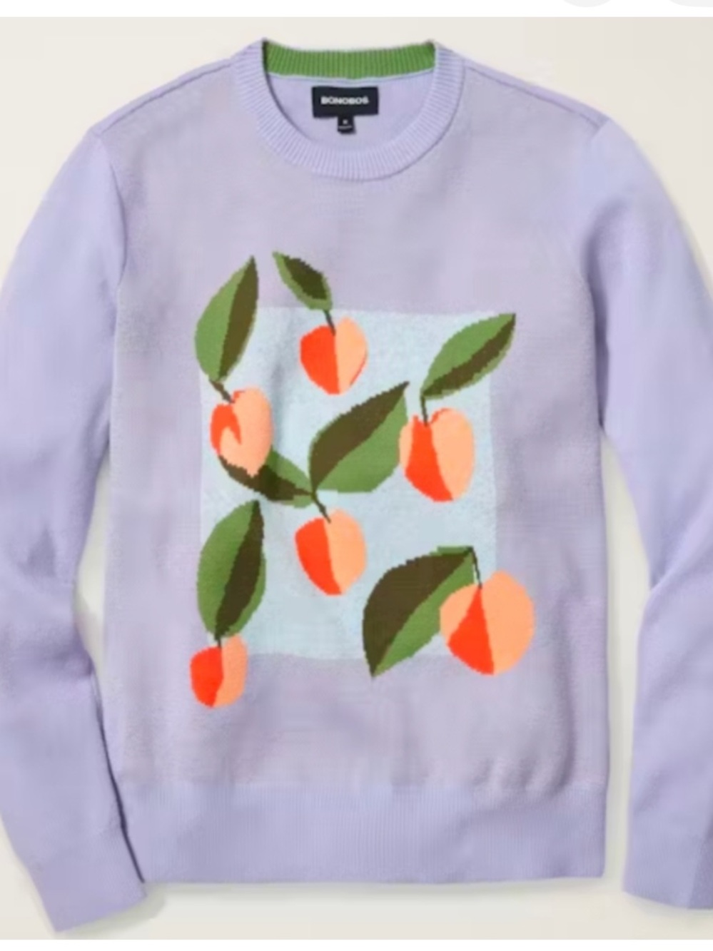 Bonobos XS Lavender “Peachy Keen” Crewneck Sweater